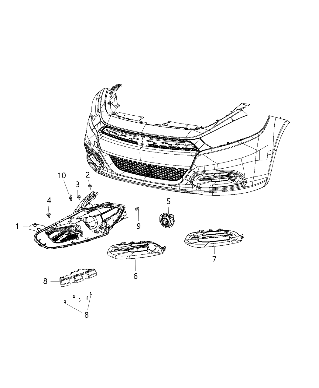 Mopar 68274622AA Headlamp