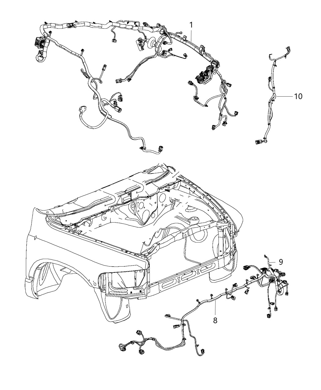 Mopar 68342352AB Wiring-Dash Right