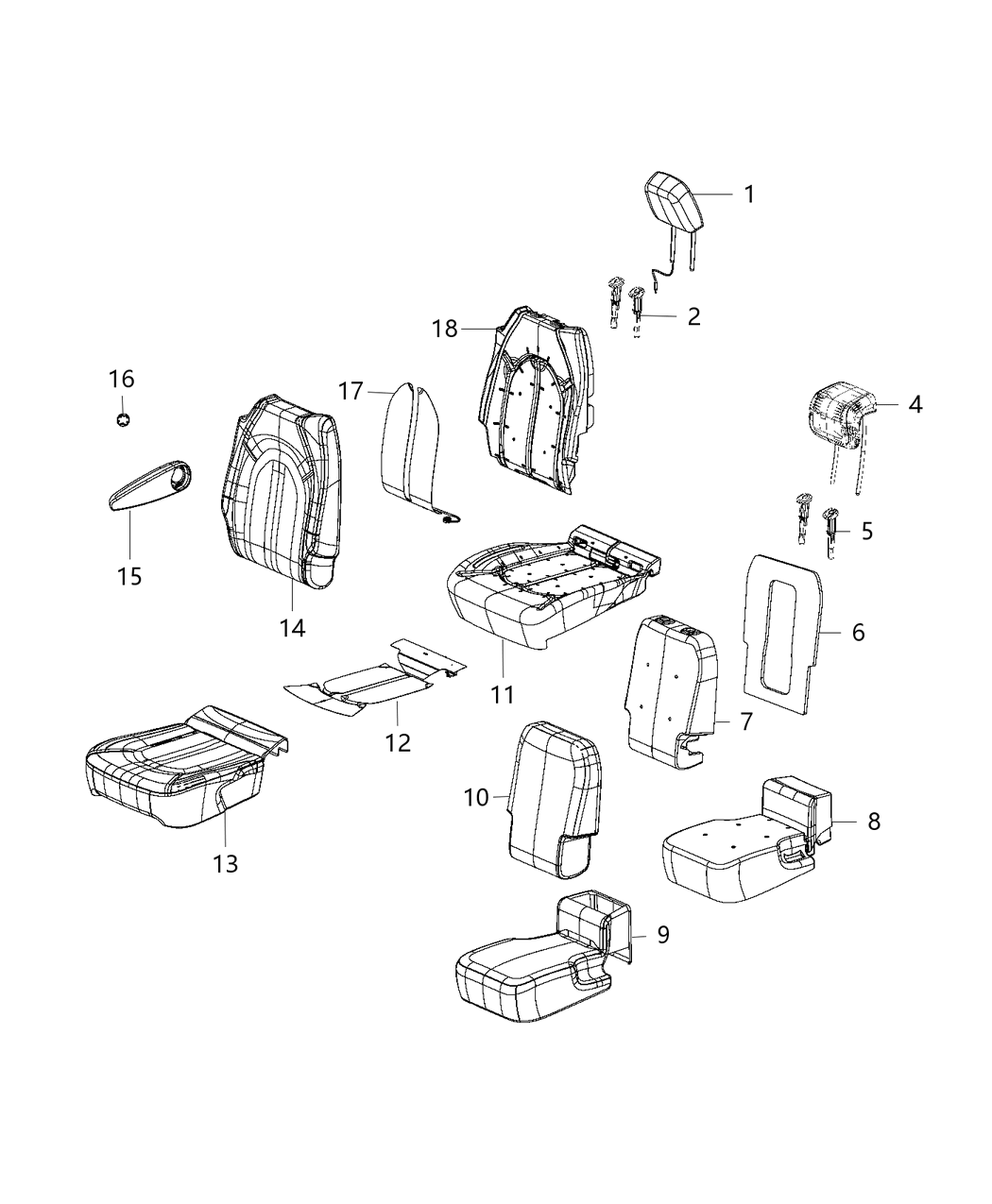 Mopar 6RT351X9AA HEADREST-Second Row