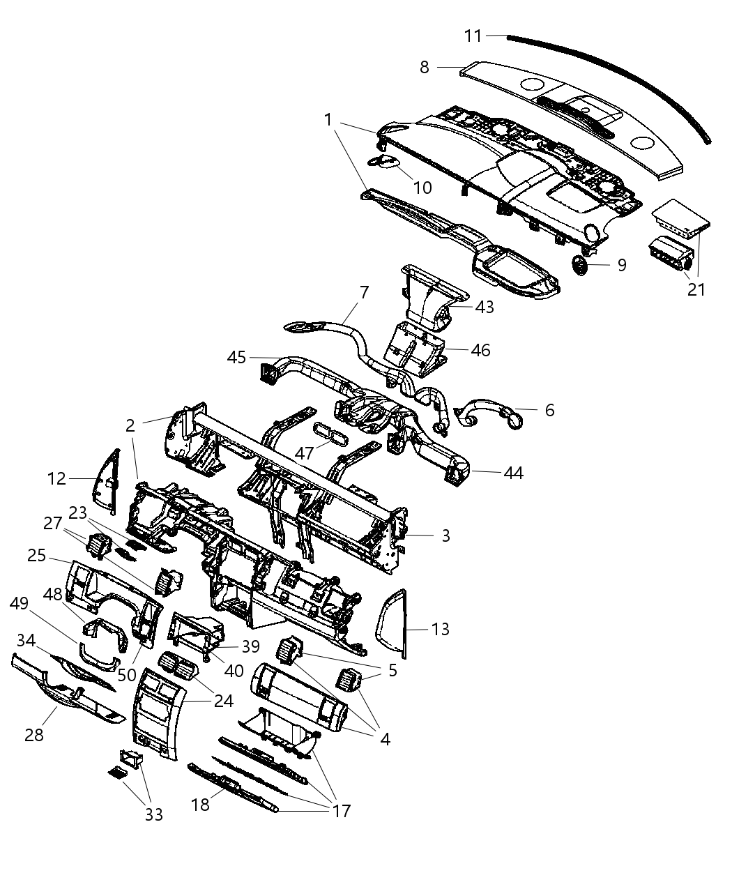 Mopar 1BM031J8AC Bezel-Instrument Panel