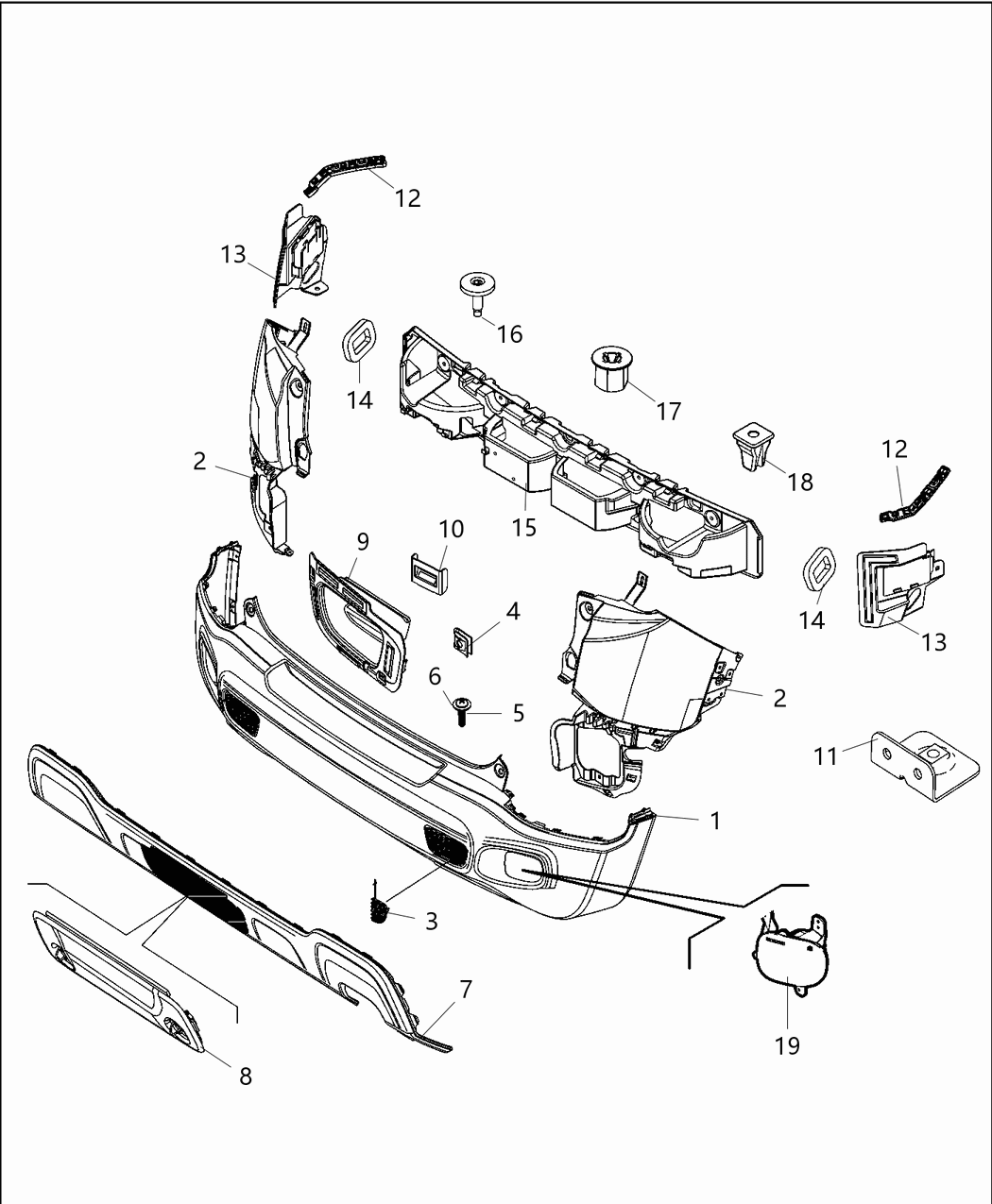 Mopar 7BE31LXHAA Rear Bumper Cover