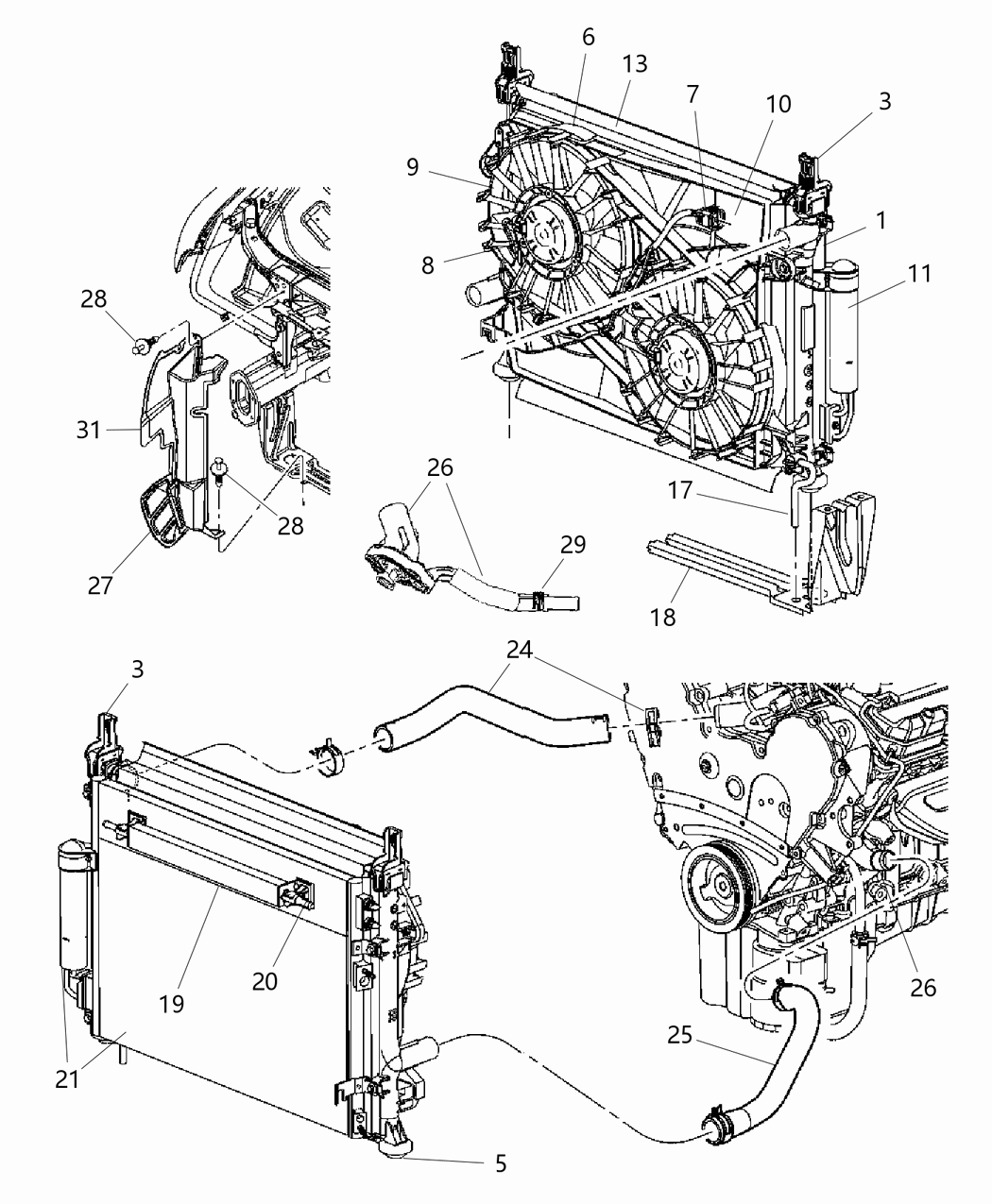 Mopar 4892312AB Housing-Water Inlet