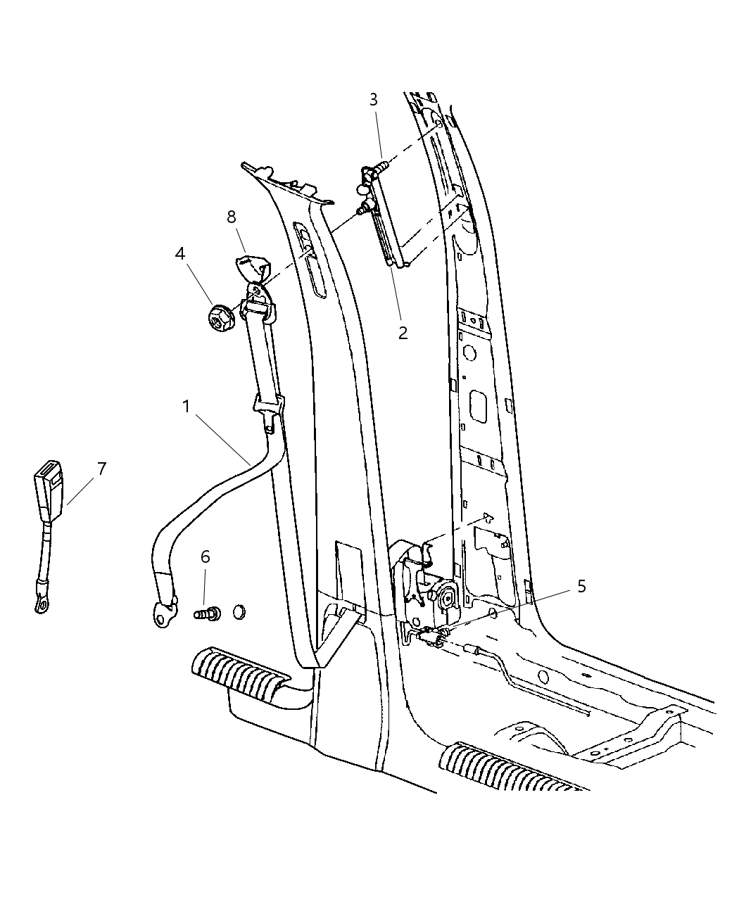 Mopar 5HG331D5AN Front Outer Seat Belt