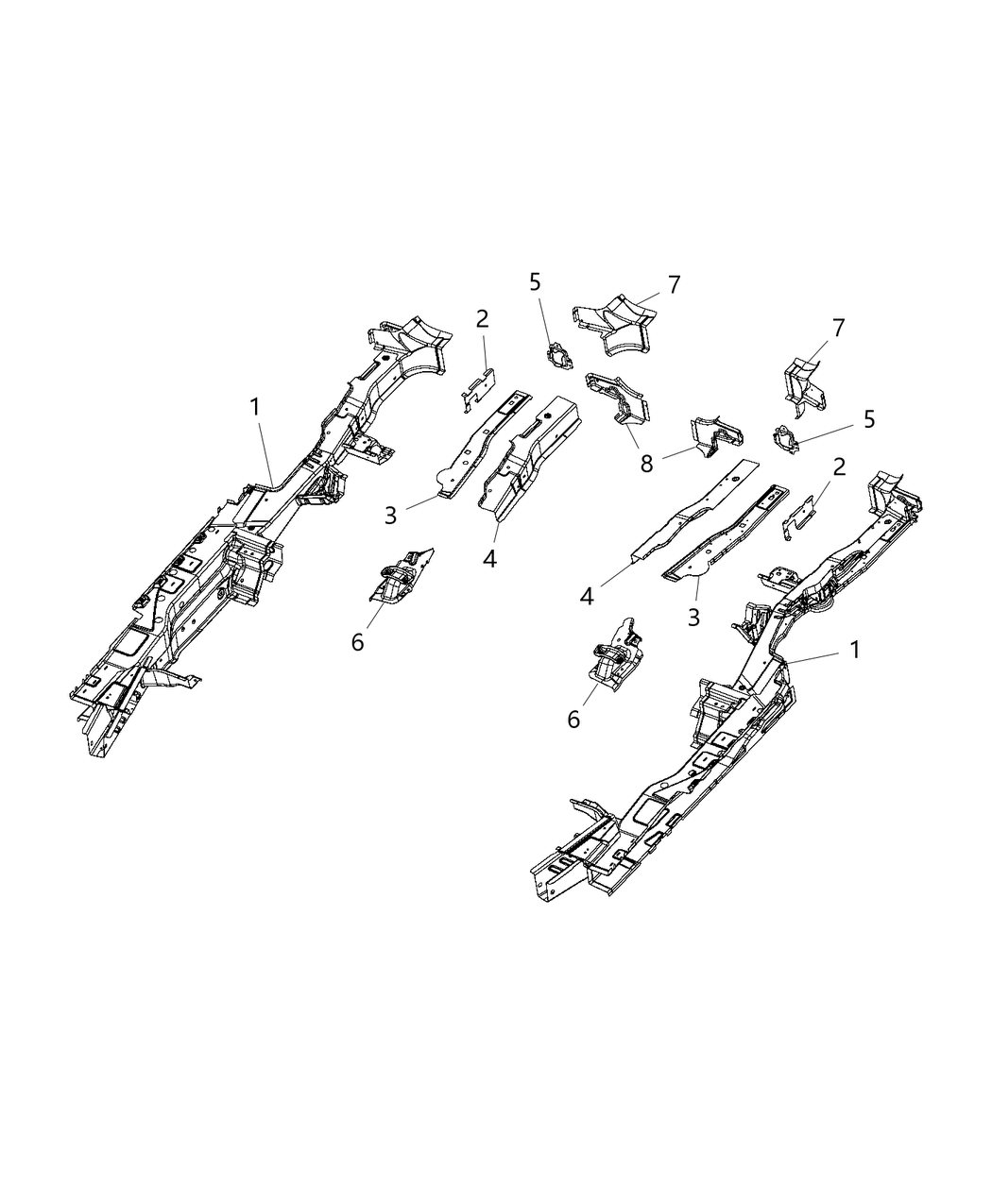 Mopar 68226368AC Rail-Rear