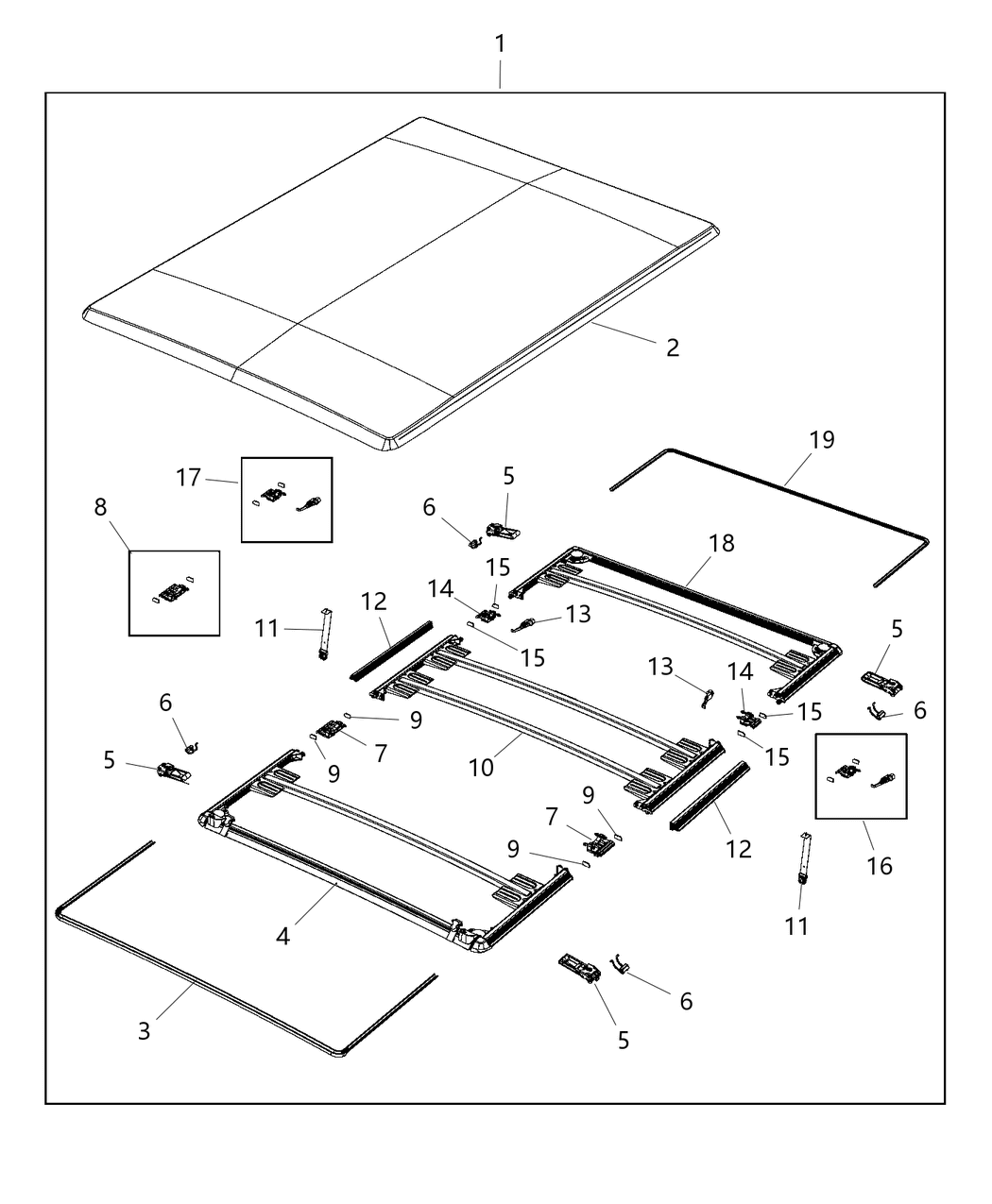 Mopar 68229435AB Frame-TONNEAU