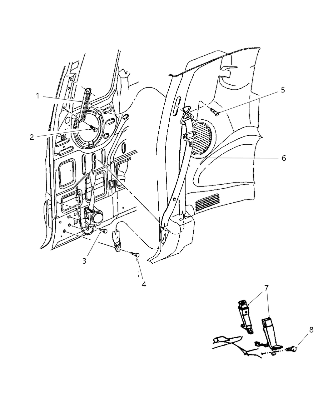 Mopar 5FZ48RK5AA Front Outer Seat Belt