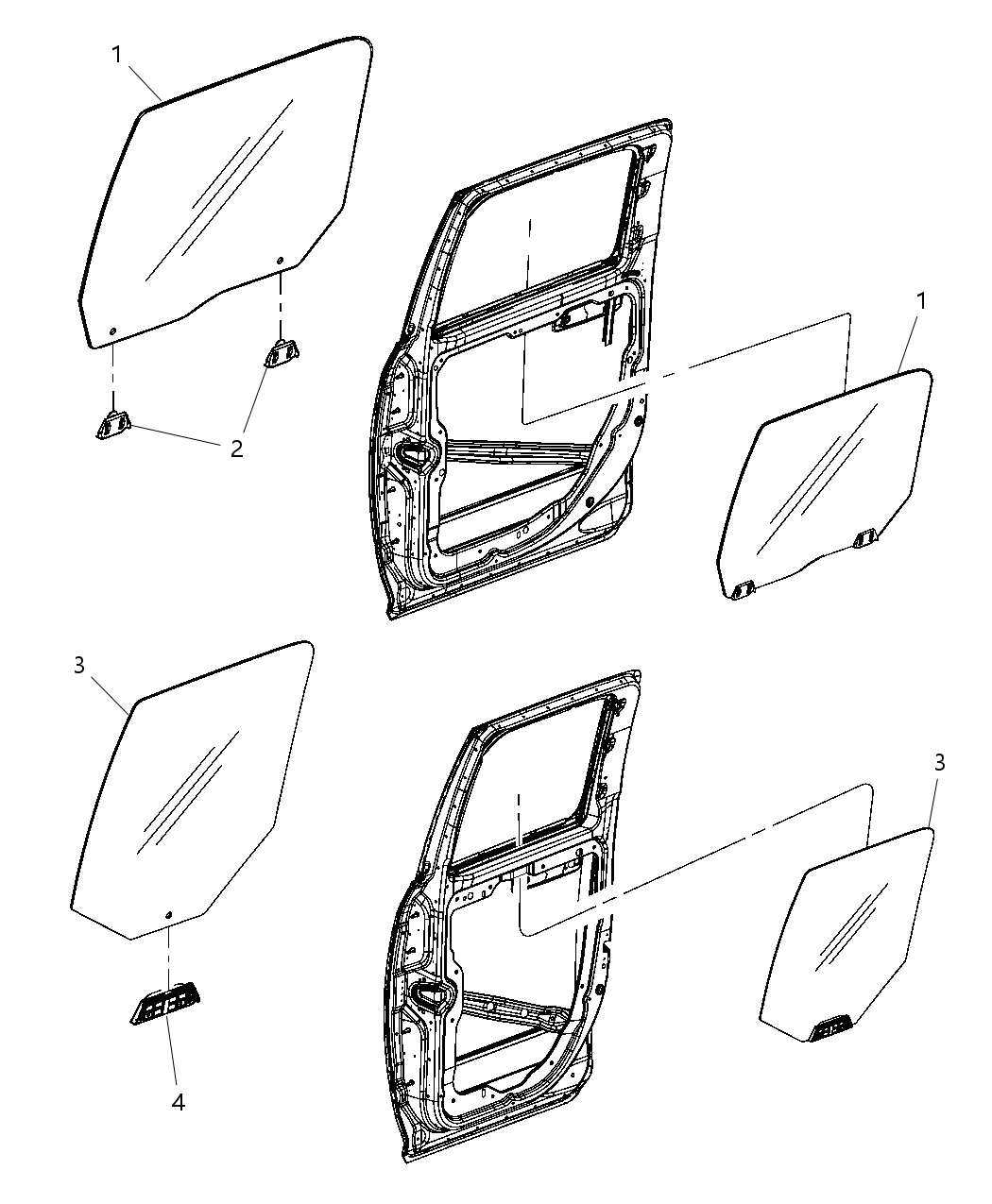 Mopar 55372326AA Glass-Rear Door