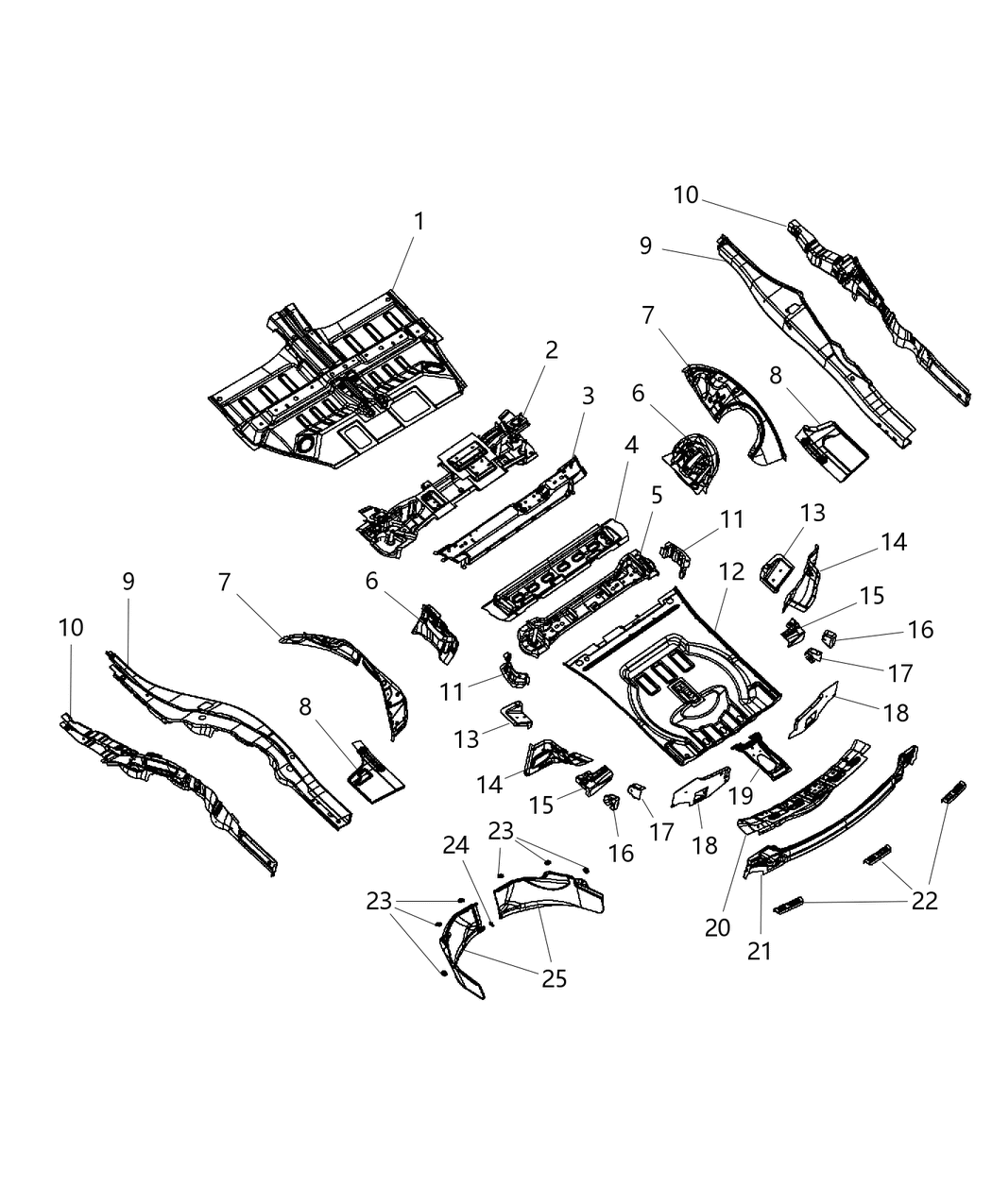 Mopar 68038944AA Pan-Rear Floor