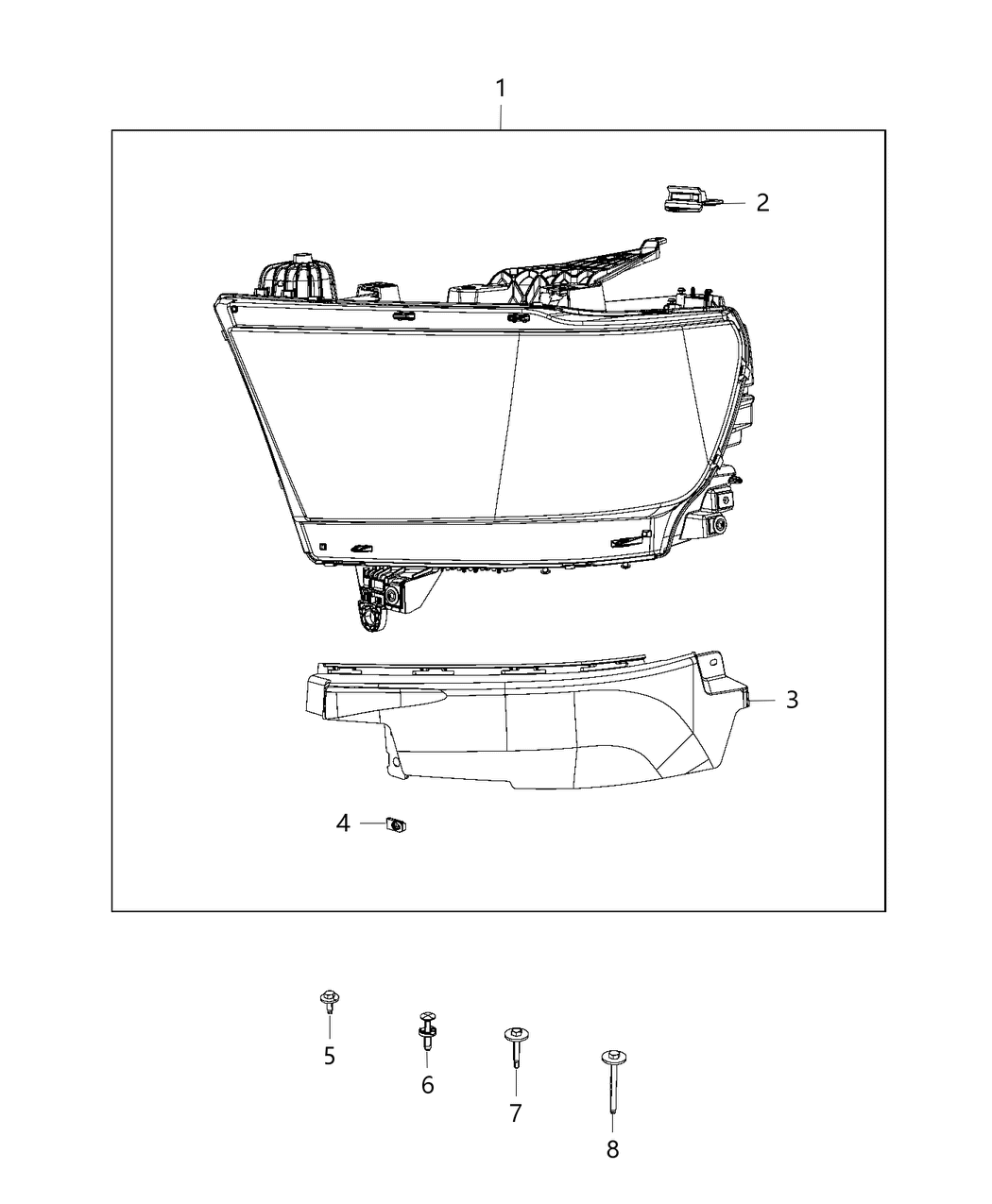 Mopar 68316088AD Headlamp