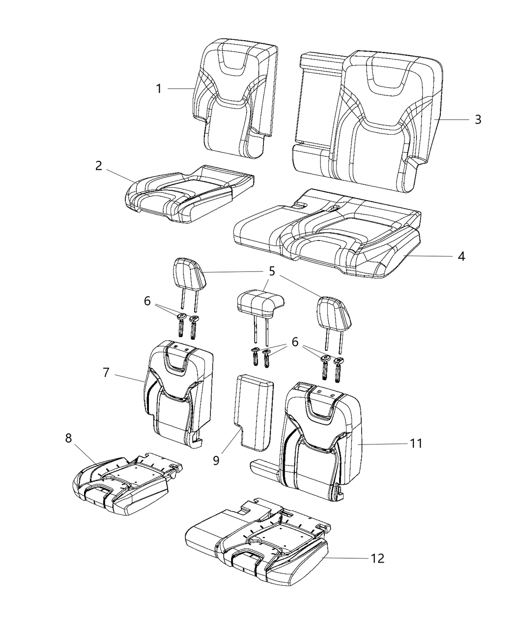 Mopar 68193953AA Seat Cushion Foam Rear Left