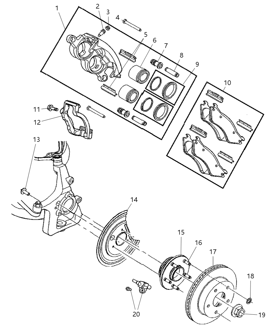 Mopar 52104499AD Brake Hub And Bearing