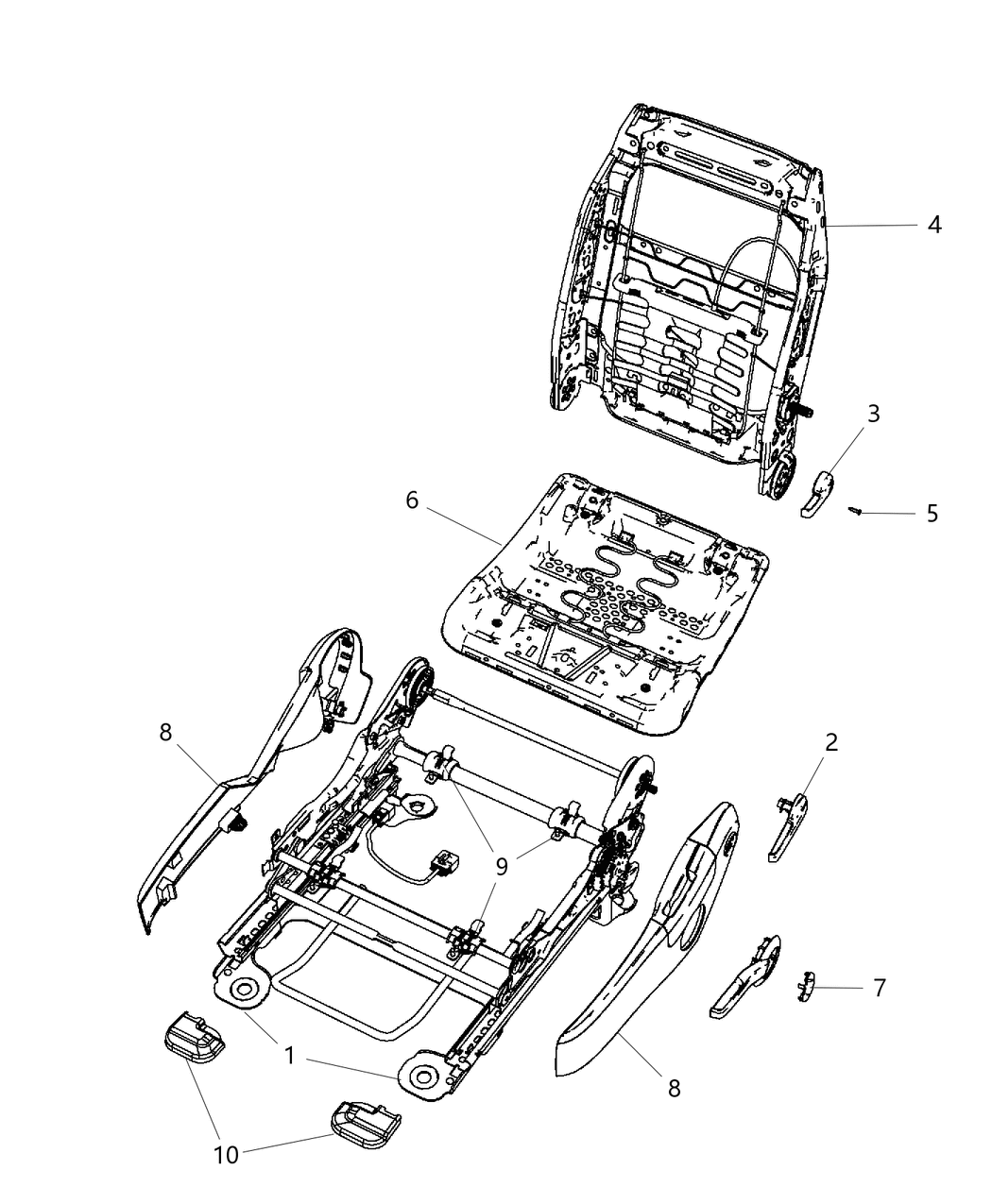 Mopar 68003633AB ADJUSTER-Manual Seat