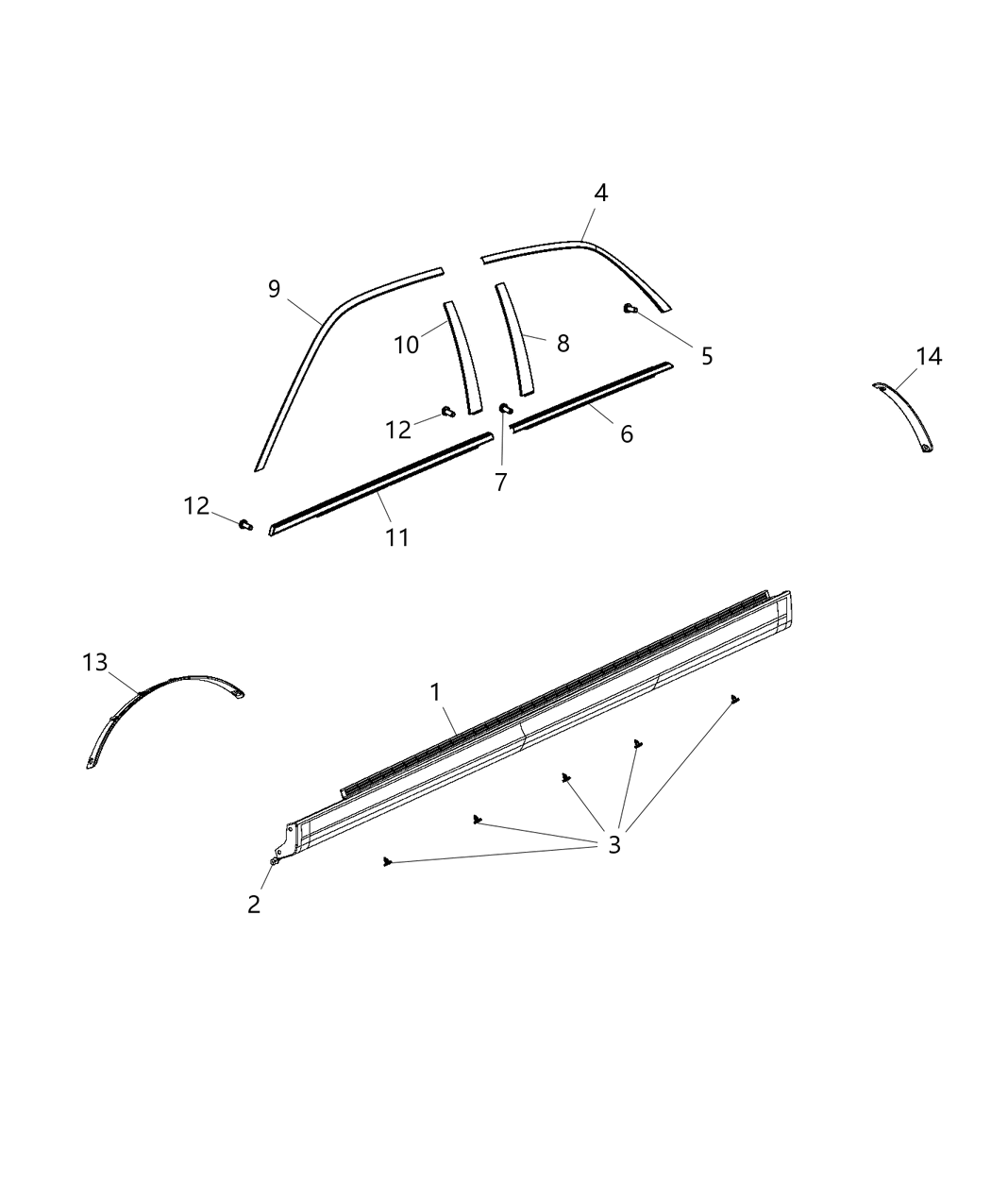 Mopar 57010408AJ Molding-Day Light Opening