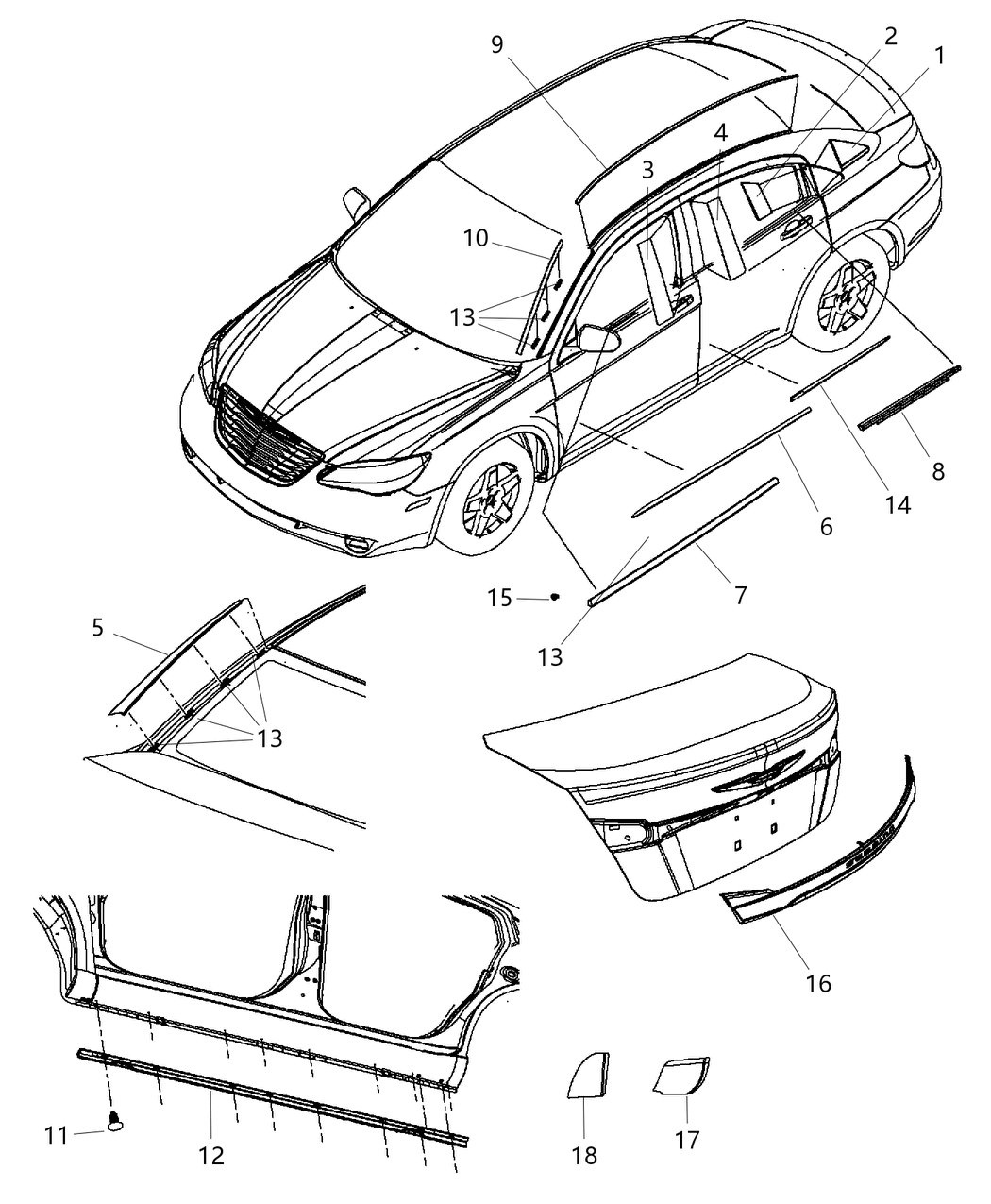 Mopar 5303689AD APPLIQUE-Front Door