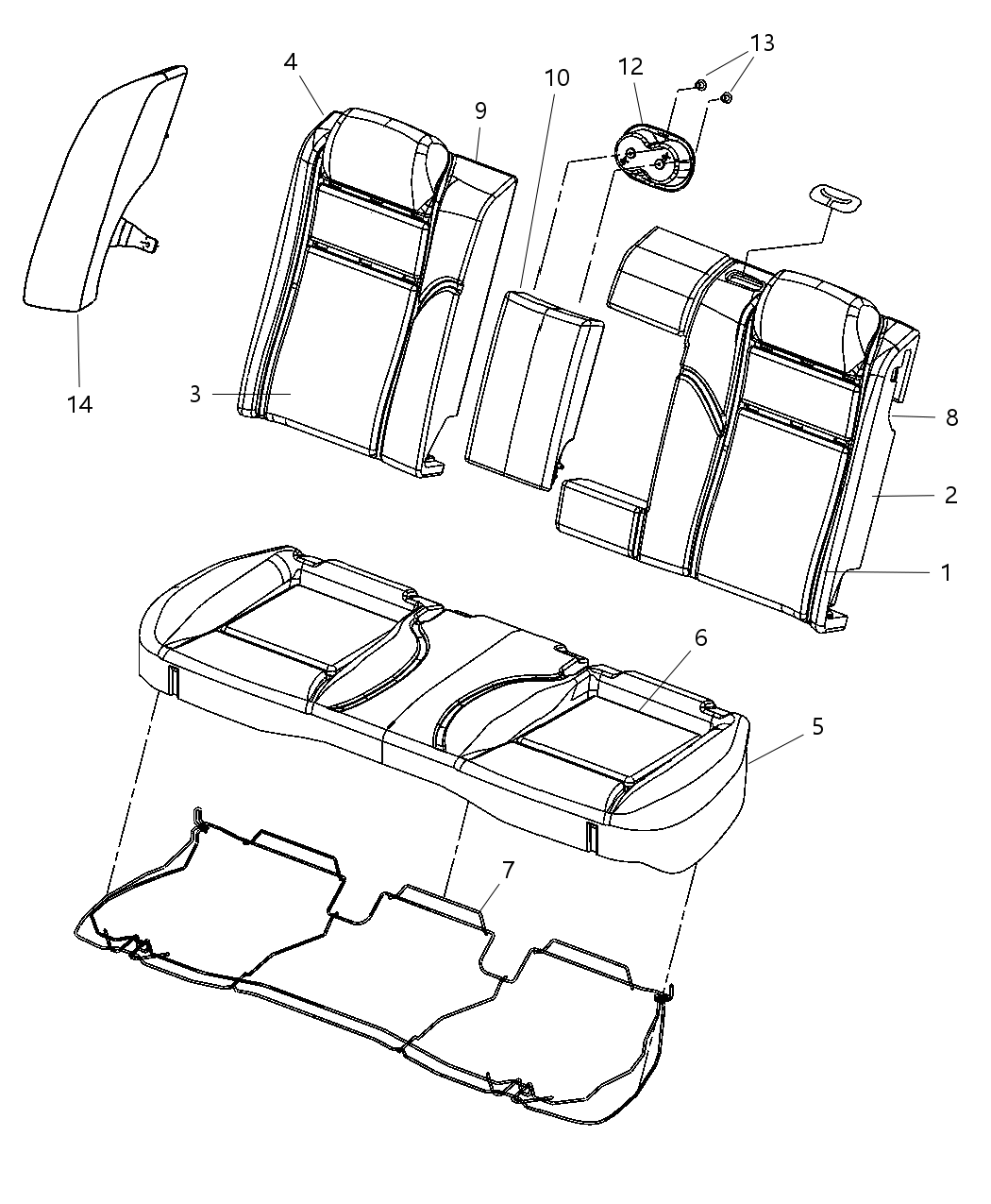 Mopar 1LM66BD5AB BOLSTER-Seat