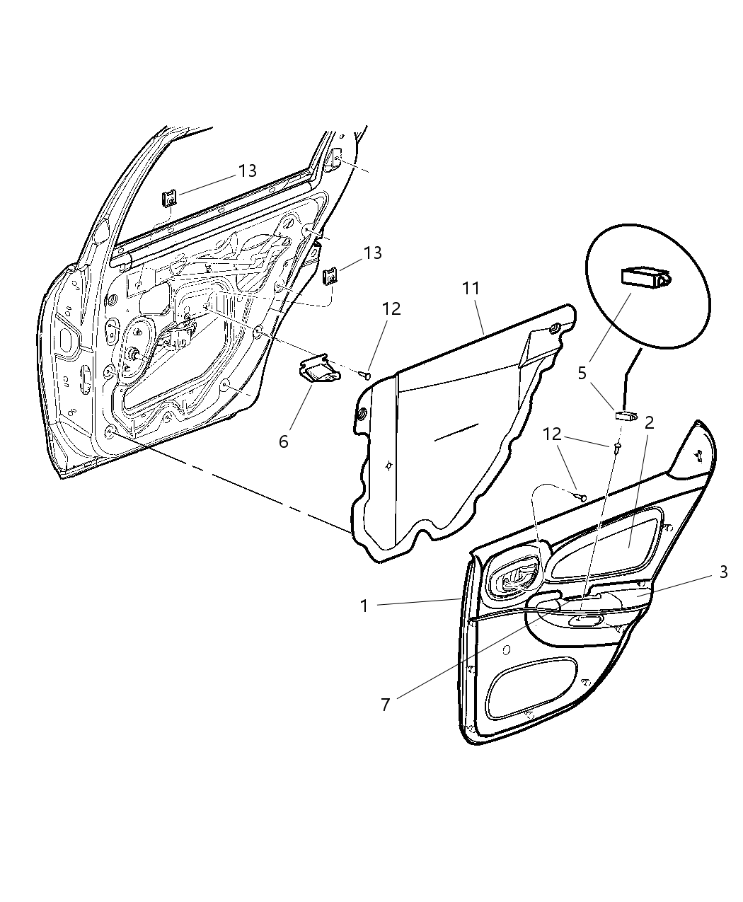 Mopar SJ20WL5AB Panel-Rear Door Trim