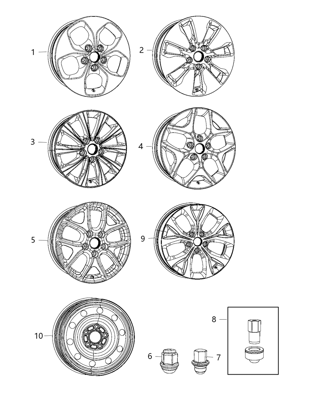 Mopar 5RJ43XZAAB Aluminum Wheel