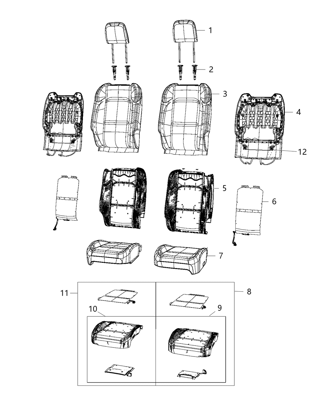 Mopar 6AA86STTAB HEADREST-Front