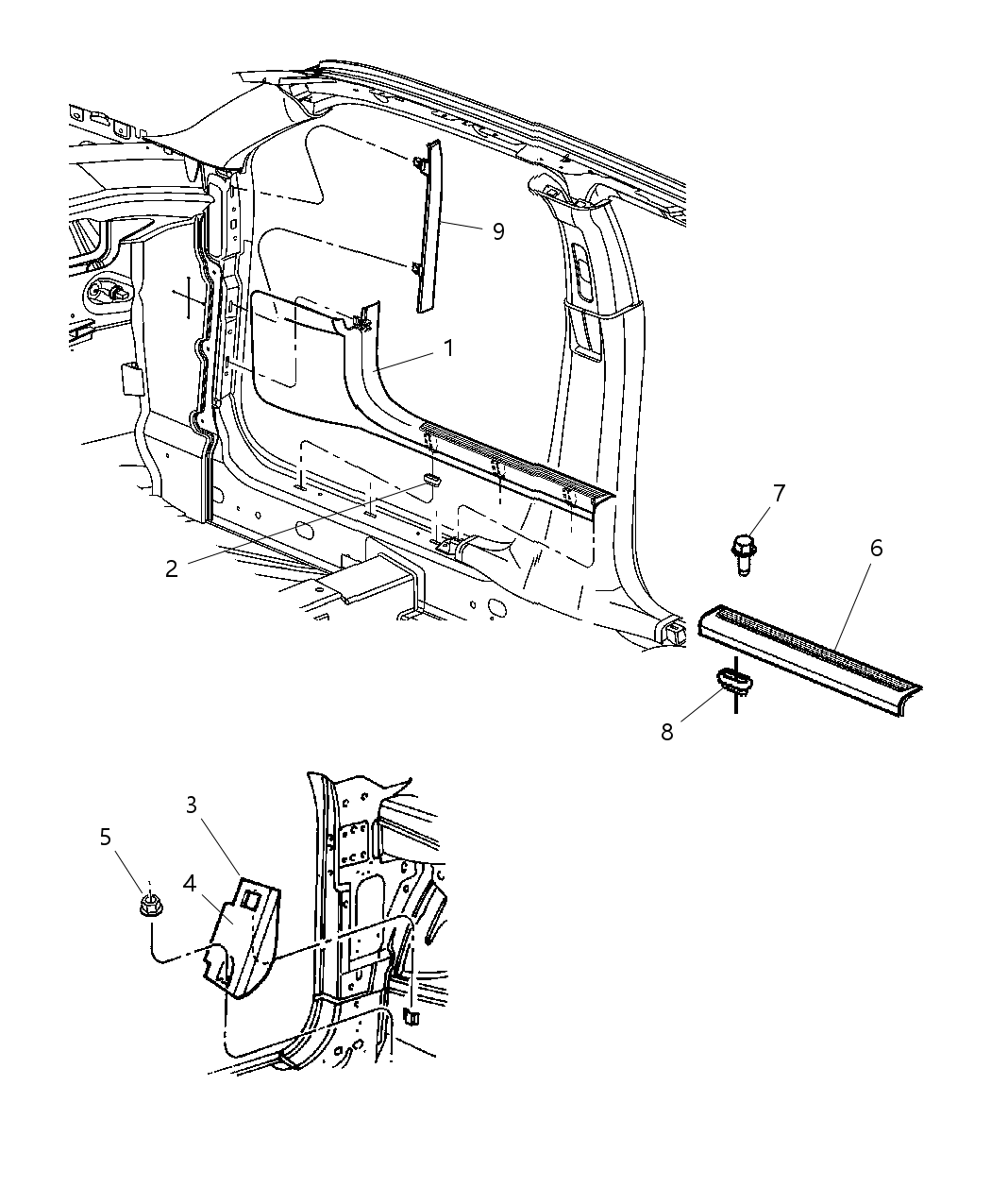 Mopar 4698975AC Support-FOOTREST