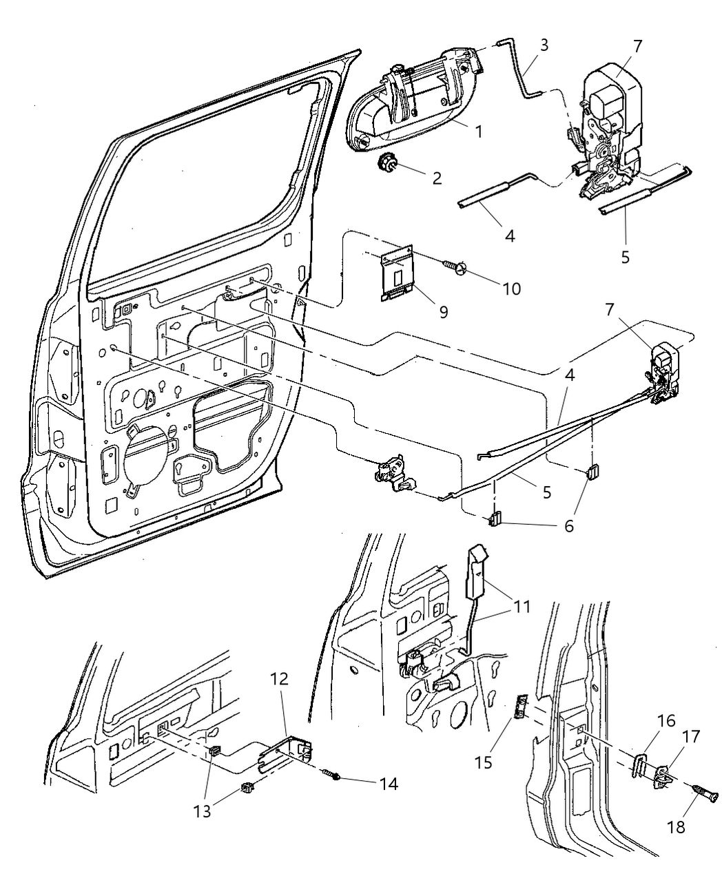 Mopar 55362926AB Link-Rear Door Inside Remote To