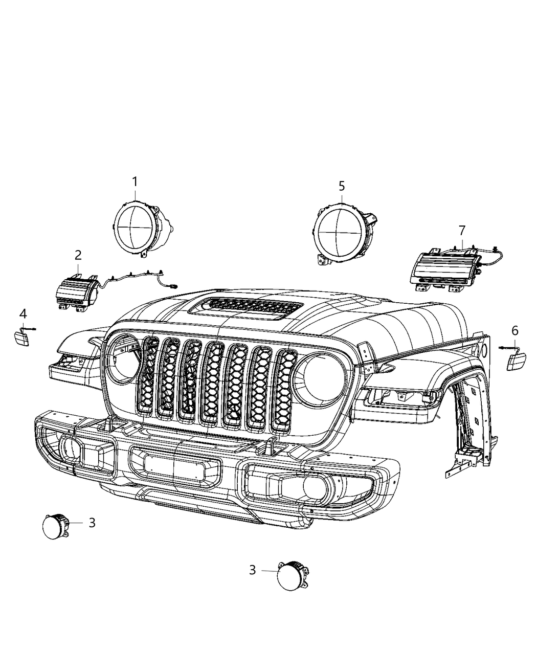 Mopar 55112872AF Passenger Headlight Assembly