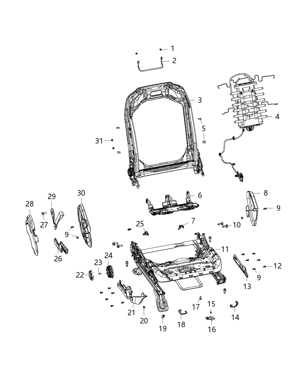 Mopar 6DJ42TX7AD Cover-Seat RECLINER