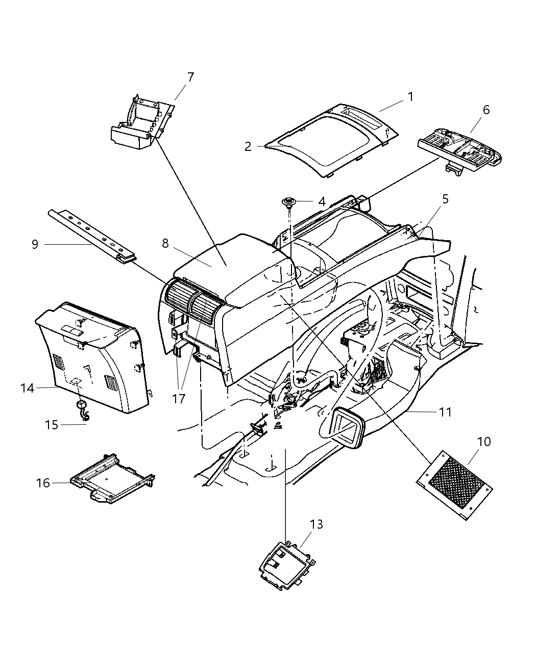 Mopar 1QK701DVAA Cap-Console