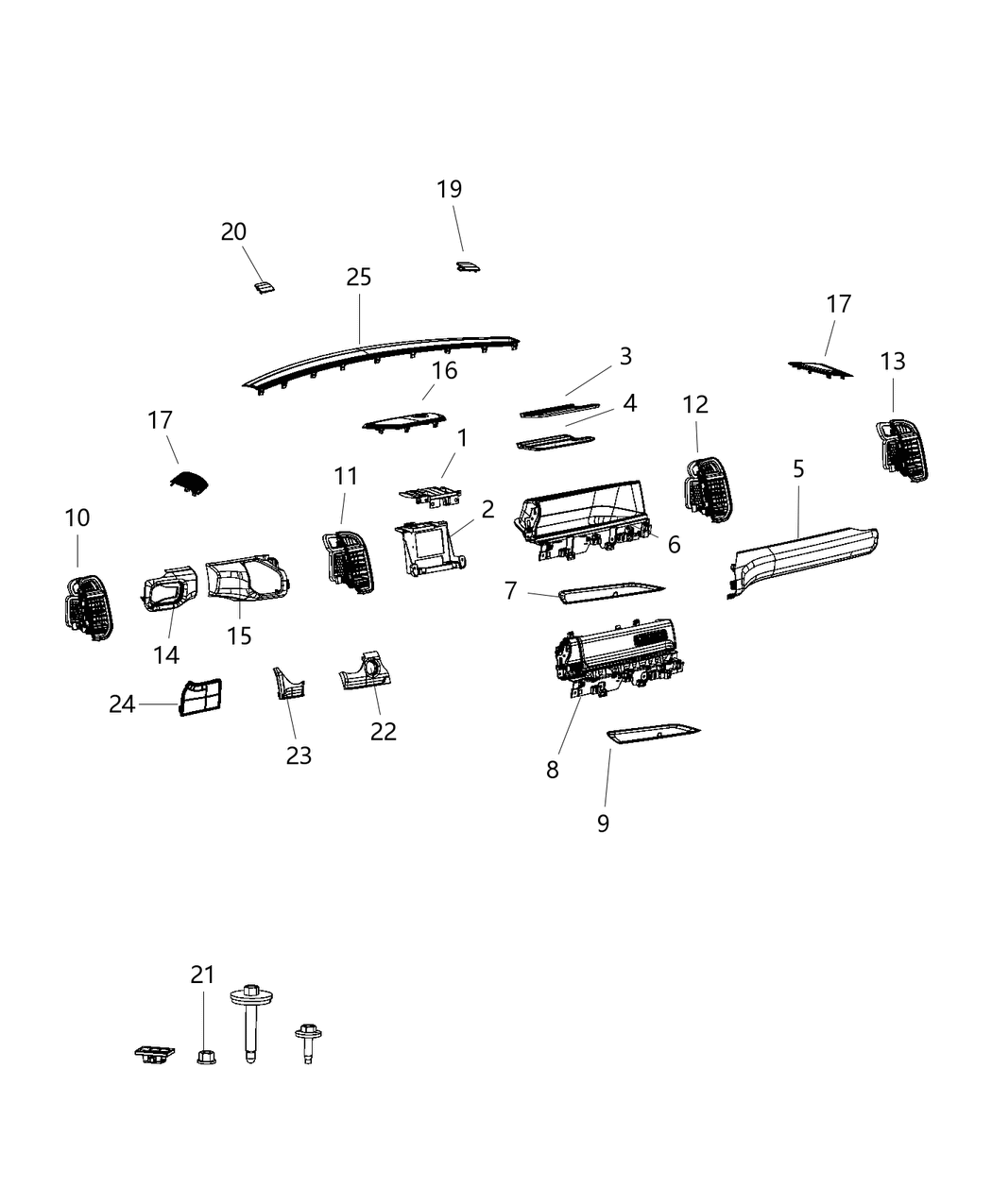 Mopar 5YM492X7AC Outlet-Air Conditioning & Heater