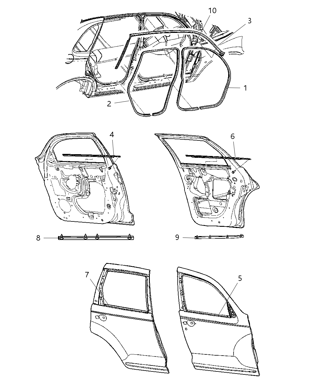 Mopar XW43XXXAA WEATHERSTRIP-Front Door Opening