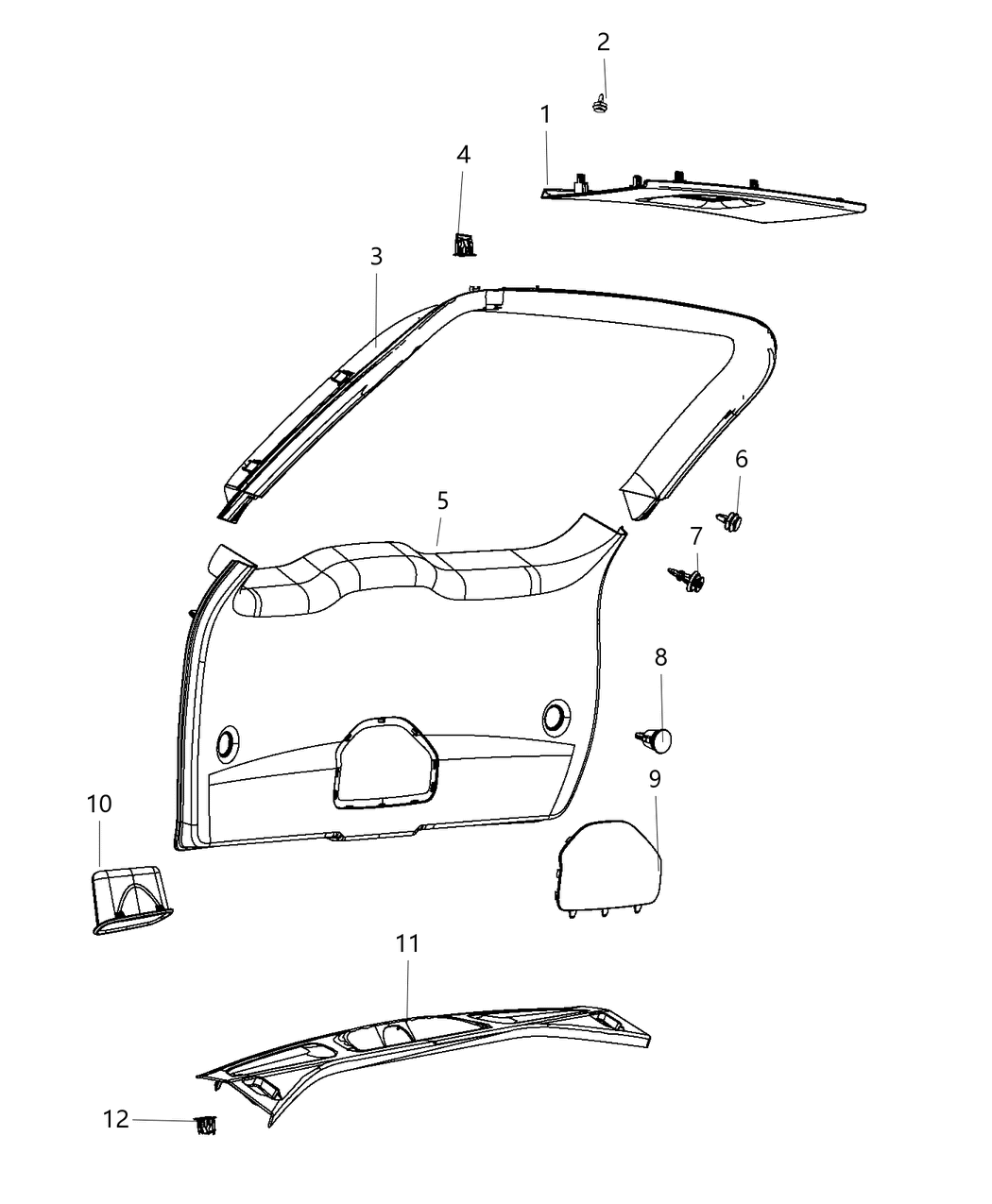 Mopar 6DF23DX9AA Molding-Rear Header