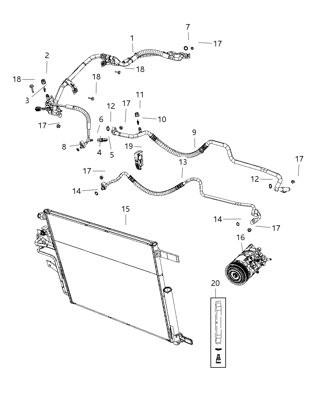 Mopar 68312697AB Condenser And Transmission Cooler