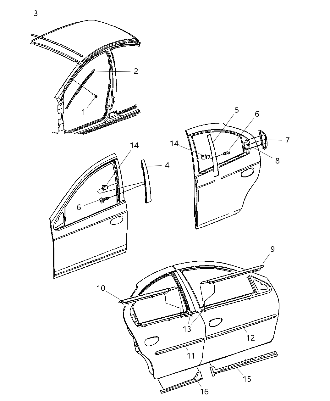 Mopar 5288578AH Molding-B Pillar