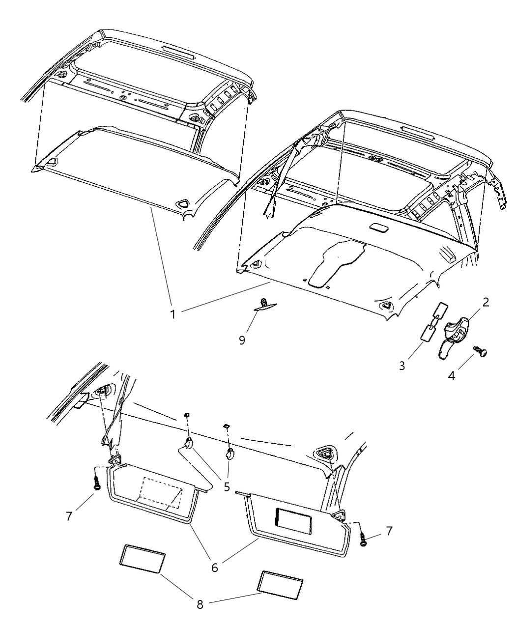 Mopar 5GD36TL2AE Headliner