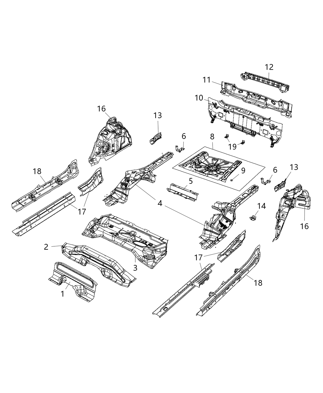 Mopar 68408349AA Support-SILL