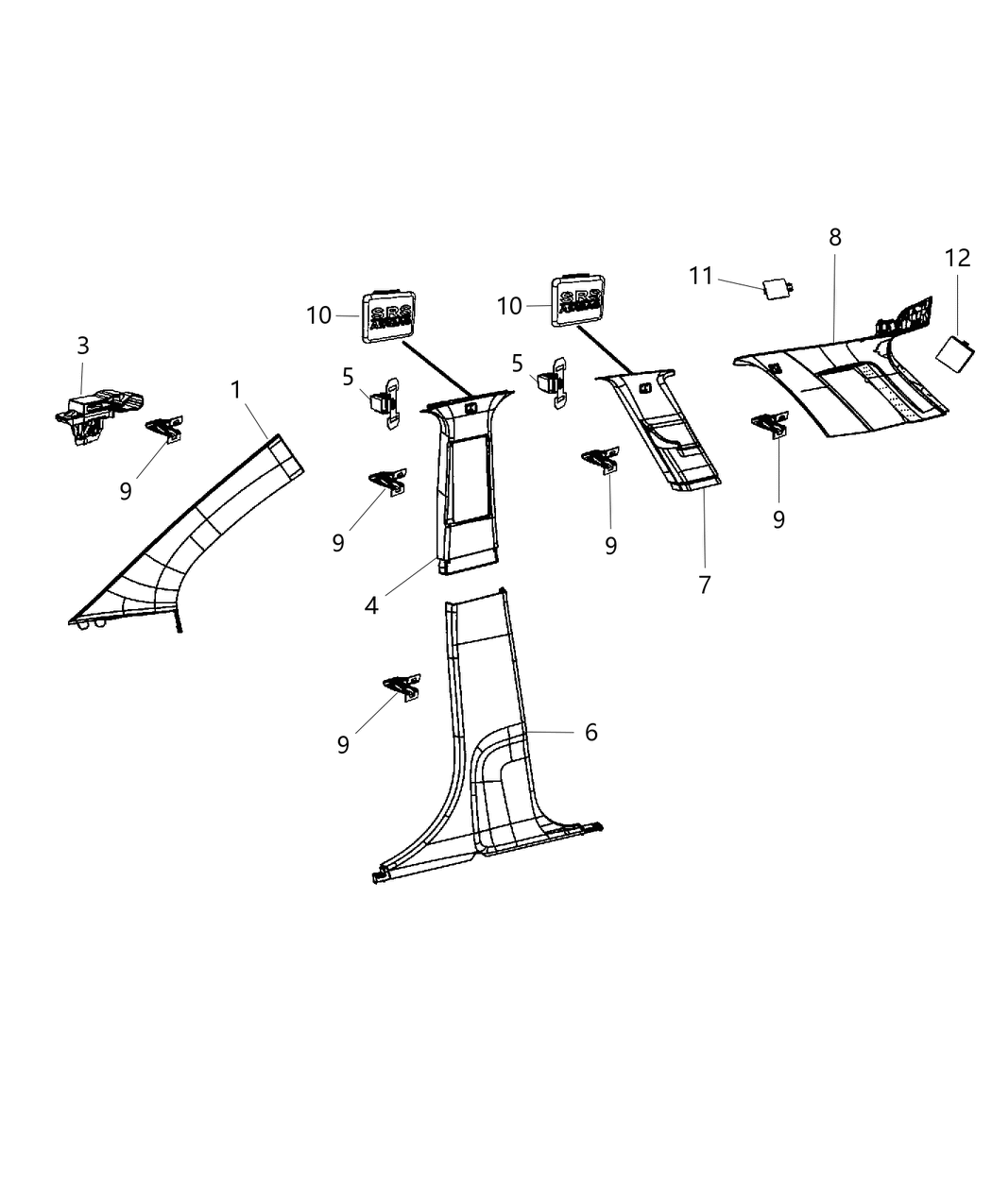 Mopar 1BG15DW1AC Panel-D Pillar