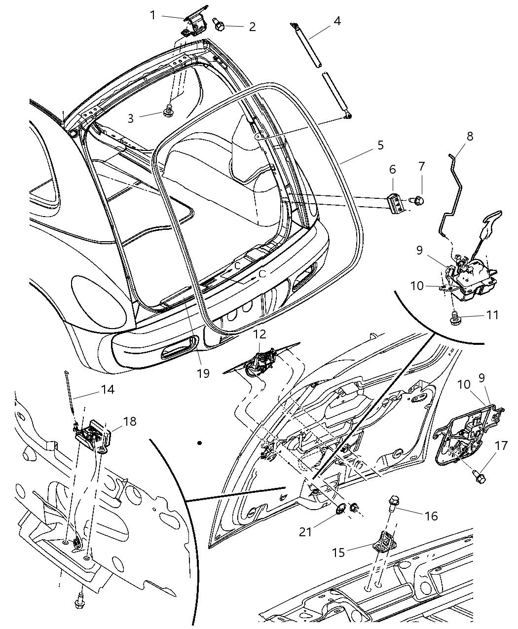 Mopar 4724763AE WEATHERSTRIP-LIFTGATE Opening