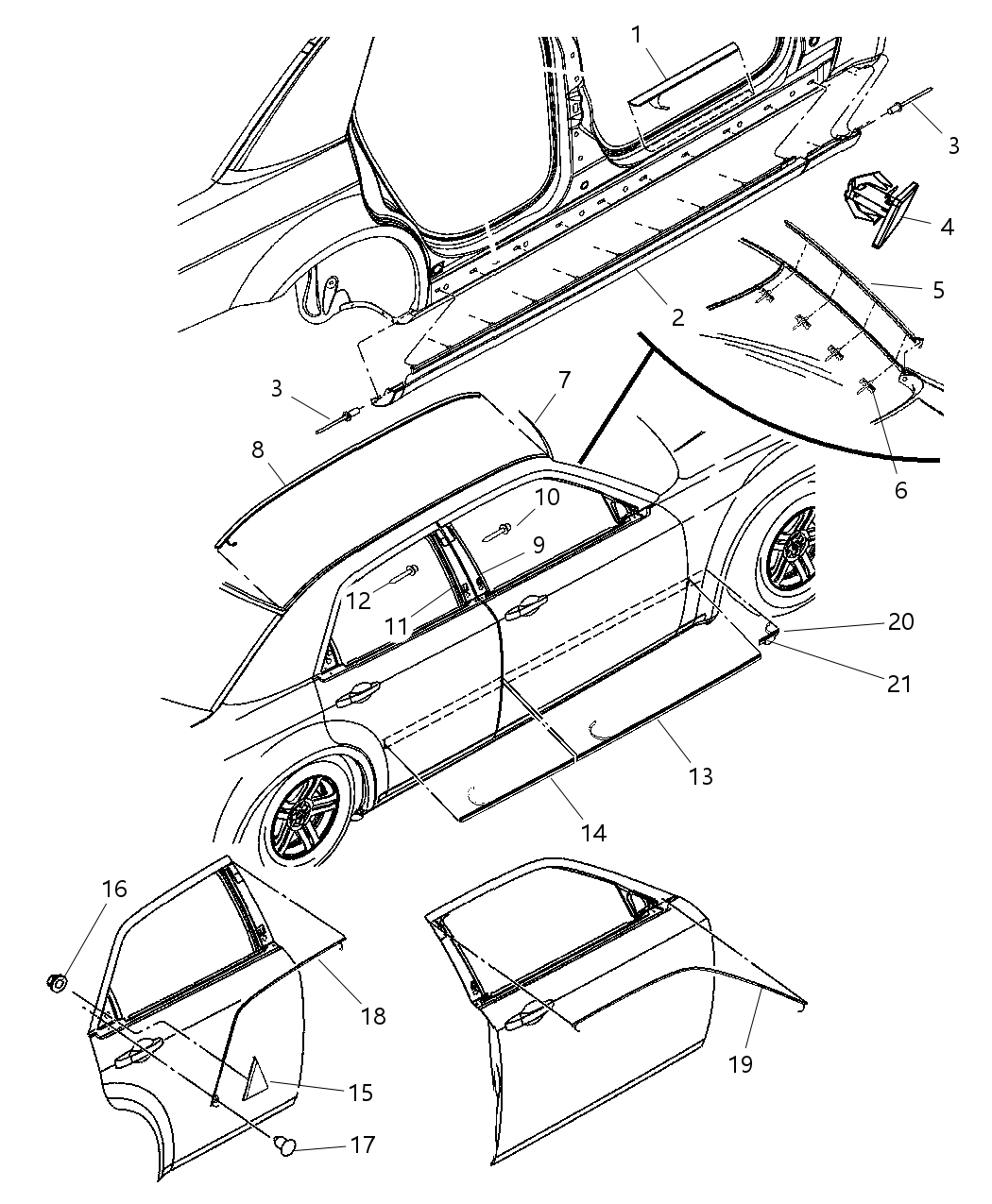 Mopar 4806302AB APPLIQUE-Front Door