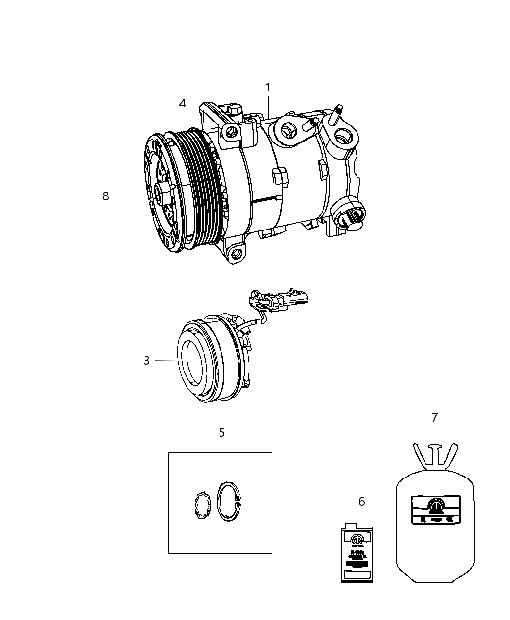 Mopar 68156572AA COMPRES0R-Air Conditioning