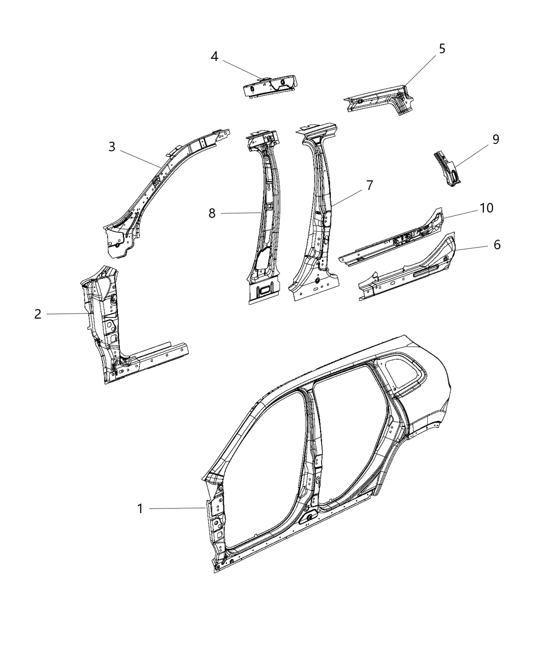 Mopar 68102547AB REINFMNT-B-Pillar