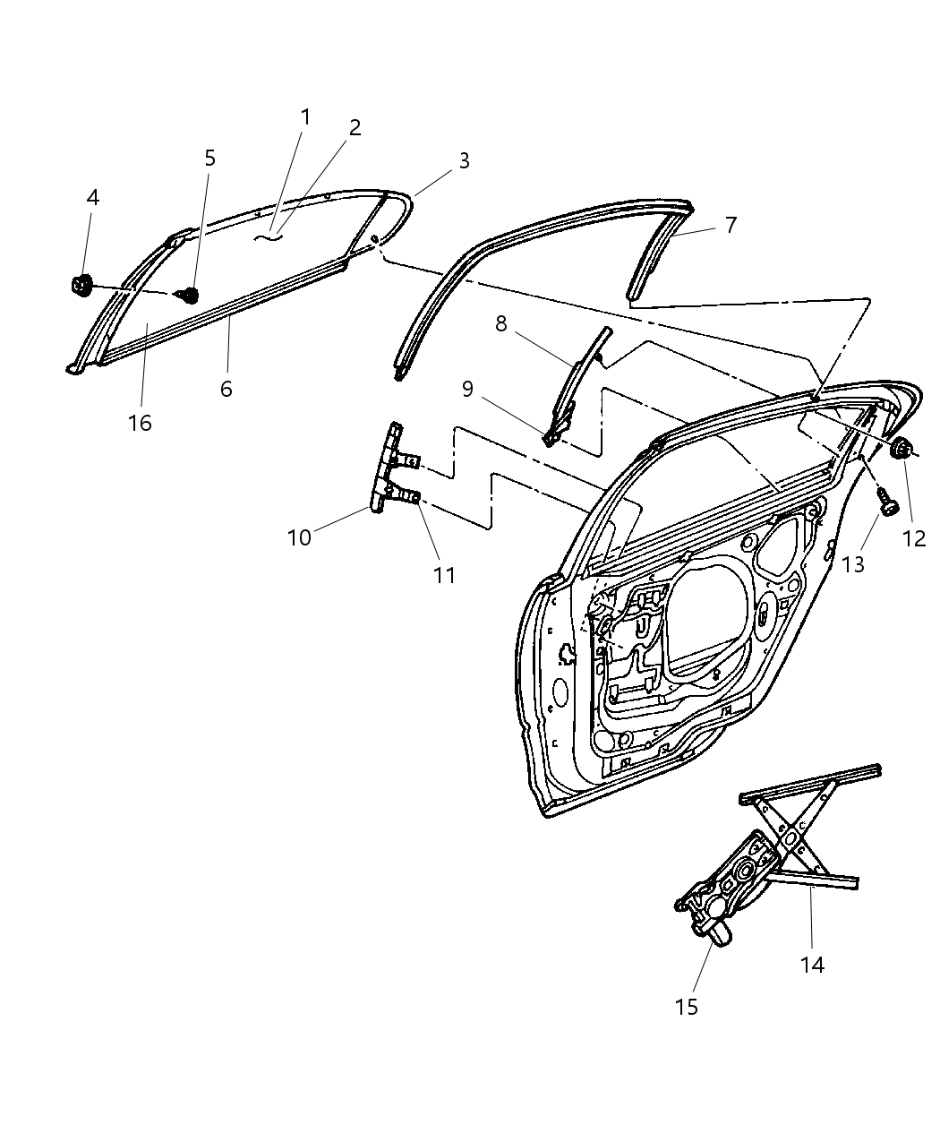 Mopar 4780133AC Channel-Rear Door Glass