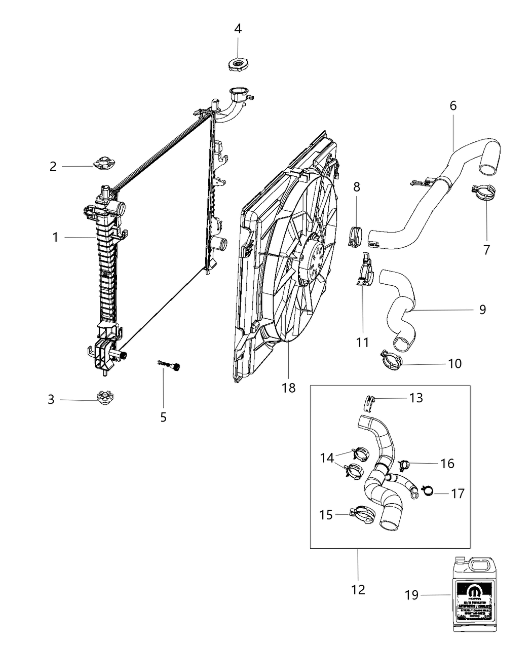 Mopar 68056029AE Hose-Radiator Outlet