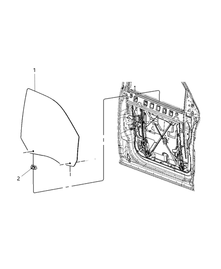 2020 Ram 3500 Glass, Front Door Diagram 2