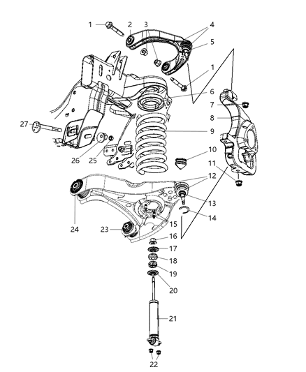2008 Dodge Ram 2500 Front Coil Spring Diagram for 52113907AA