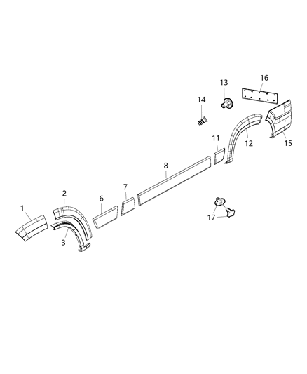 2016 Ram ProMaster 1500 Molding-Side SILL Diagram for 1ZT39LAHAA