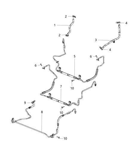 2021 Jeep Gladiator Line-Power Steering Return Diagram for 68436627AA