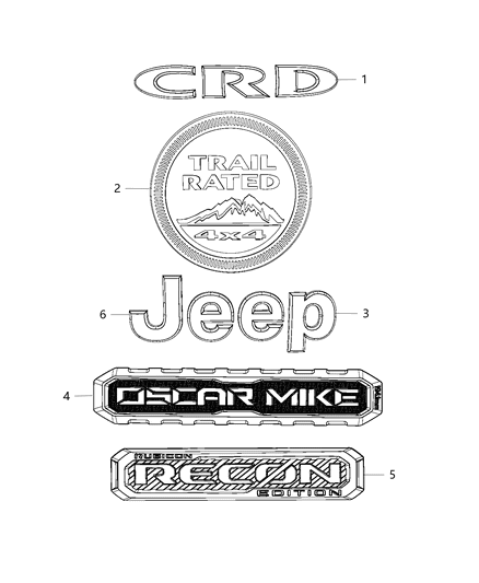 2018 Jeep Wrangler NAMEPLATE-Grille Diagram for 68366555AA