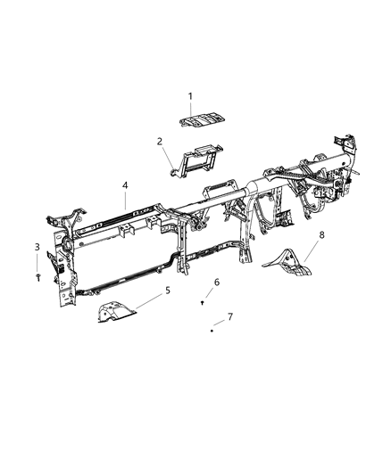 2020 Ram 3500 Instrument Panel & Structure Diagram 2