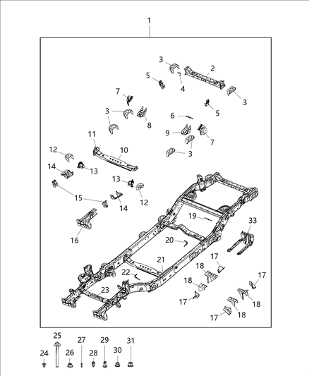 2021 Jeep Wrangler Frame-Chassis Diagram for 68495546AA