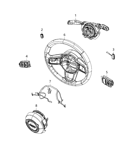 2021 Jeep Gladiator Switches - Steering Column & Wheel Diagram