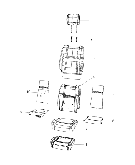 2019 Ram 3500 Front Seat, Bucket Diagram